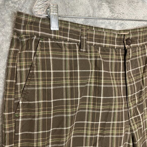 Old Navy Men Classic Preppy Y2K Plaid Older Brother Flat Front Chino Short 38 - Picture 3 of 9